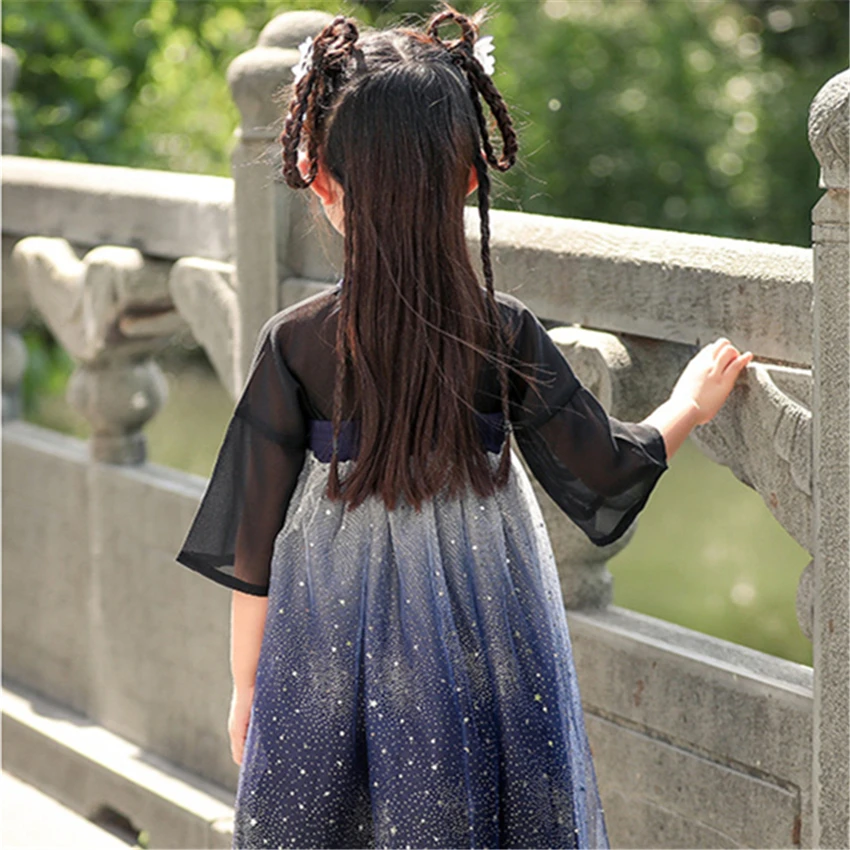Детское танцевальное платье Hanfu традиционная китайская одежда для маленьких