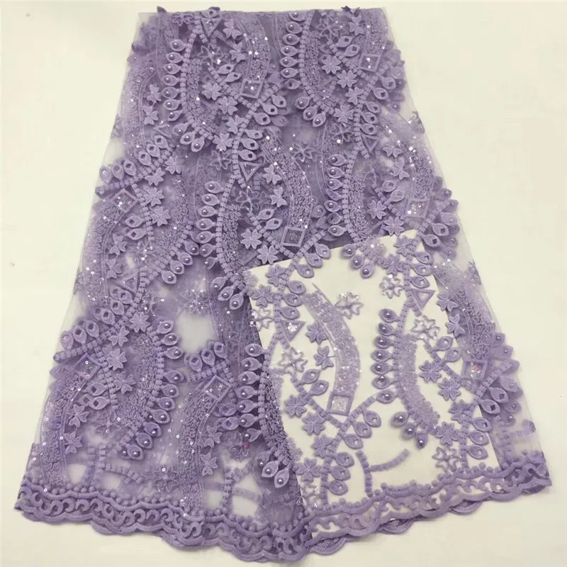 2020 Latest French Nigerian Lace Fabric High Quality Embroidered Tulle African sequins Laces Wedding | Дом и сад