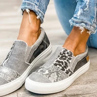 new women flat shoes casual snake shoes woman pattern color matching flat sneakers ladies outdoor sports plus size shoes