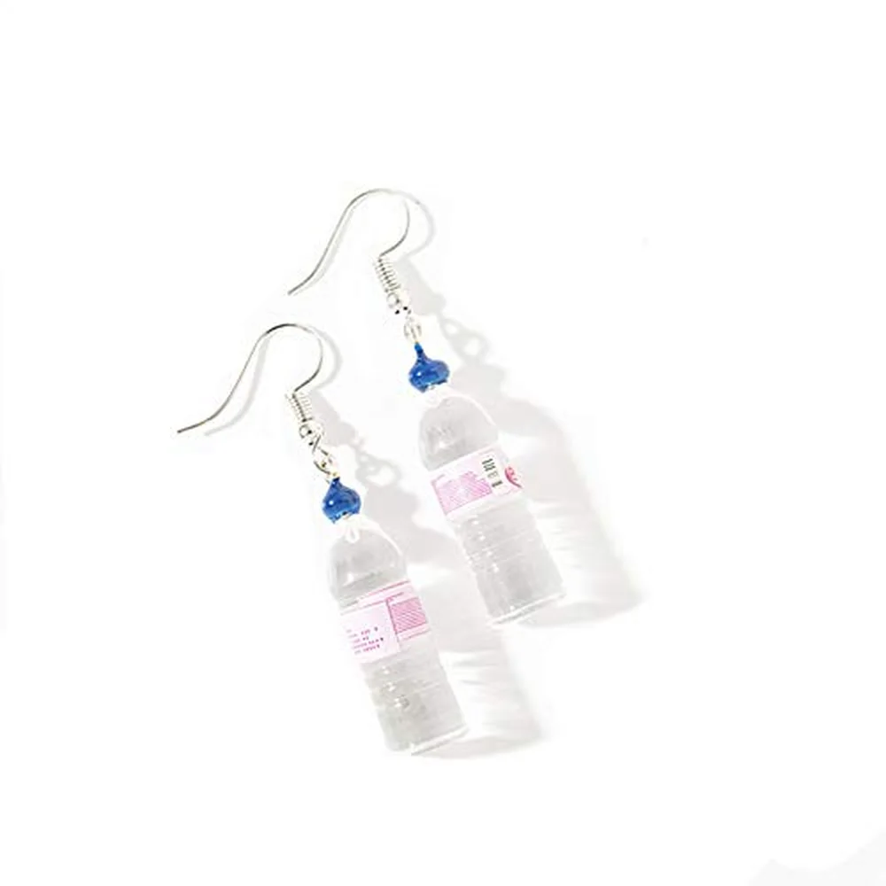 Новинка бутылочка с минеральной водой/Кола/водка/планета серьги в виде Луны и