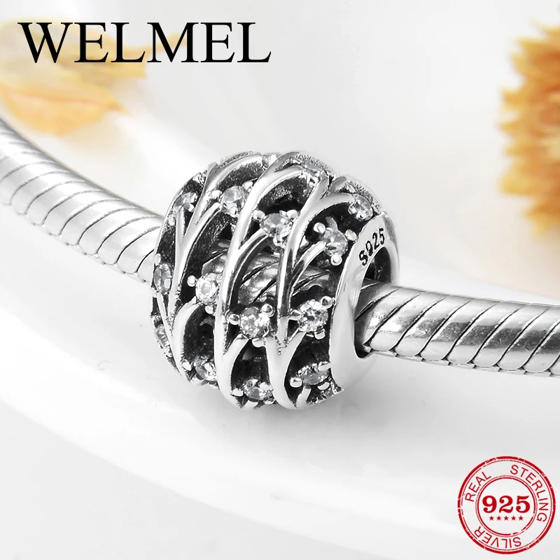 Бусина Шарм из серебра 100% пробы с фианитом|Бусины| |