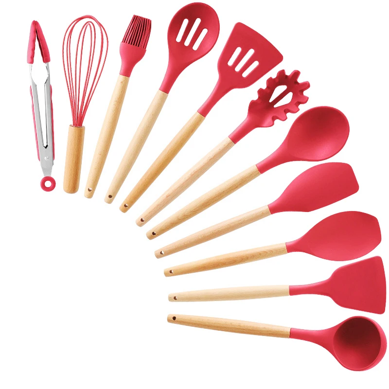 11/12/13Pcs Silicone Kitchen Set nonstick Kitchen Utensils Set with Spoon Spatula Cooking Accessories Baking Kitchen Tools Set - Цвет: 11 Pcs kitchen set