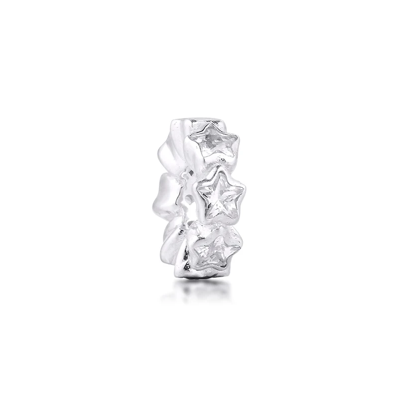 

Fits Pandora Bracelet 925 Sterling Silver Clear CZ Starshine Spacer Charms Beads DIY Jewelry Making Wholesale