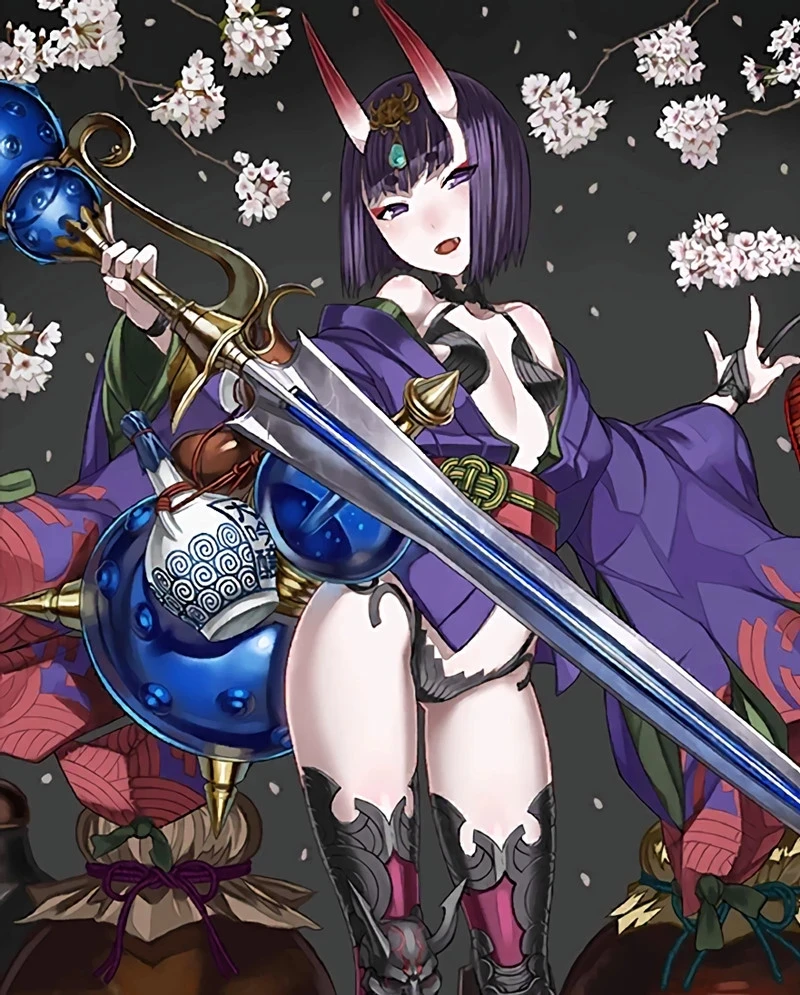 Fate Grand Order FGO Shuten Douji Cosplay Парики рога головной убор реквизит для косплея аксессуары
