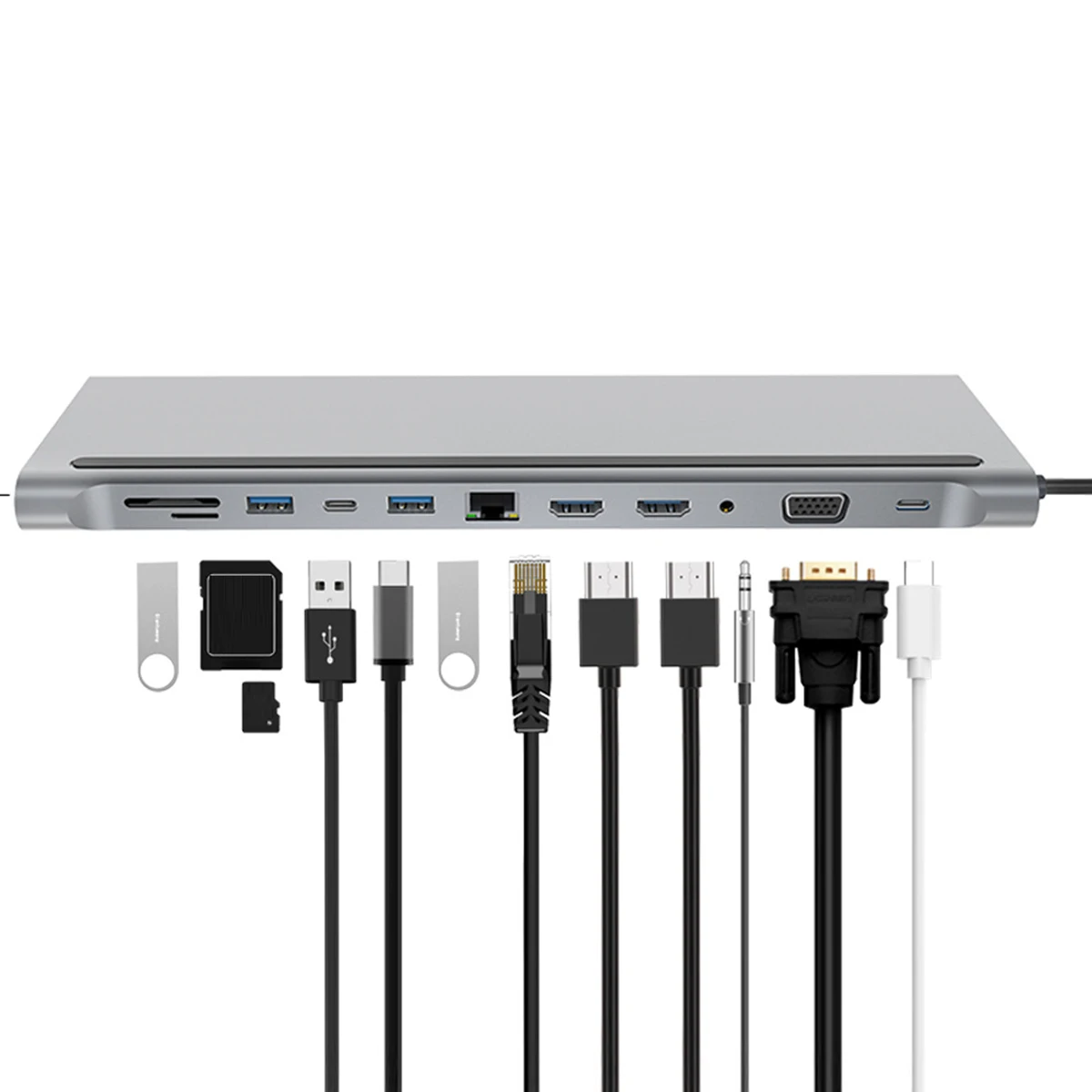 

Адаптер USB Type-C к USB 3,0, HDMI, 12 в 1