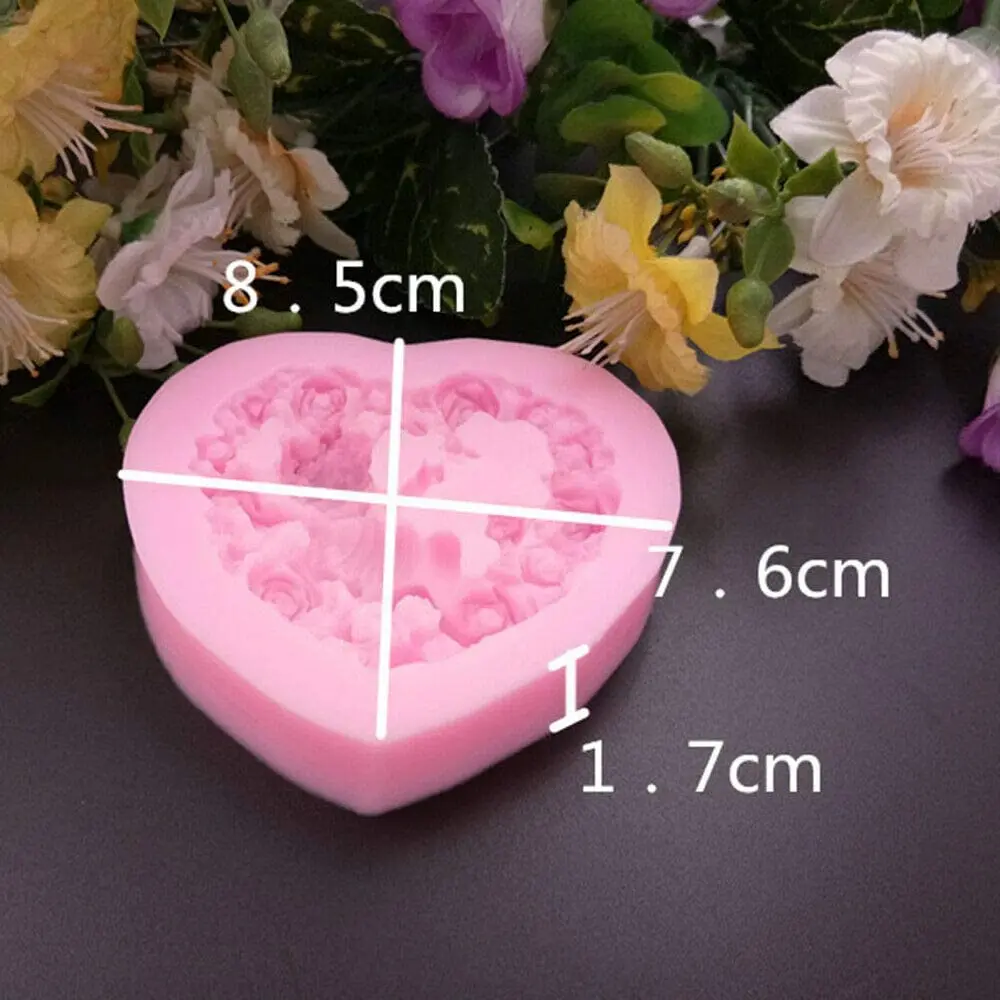 

Silicone Cake Mold Heart Shape Rose Flower Wedding Decorating Silicone Soap Mold Angel Resin Clay Mould for DIY Craft Art Making
