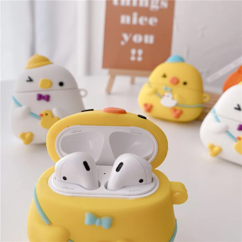 Чехол для AirPods Pro 2 1 чехол с 3D рисунком куриного утка защитный наушников |
