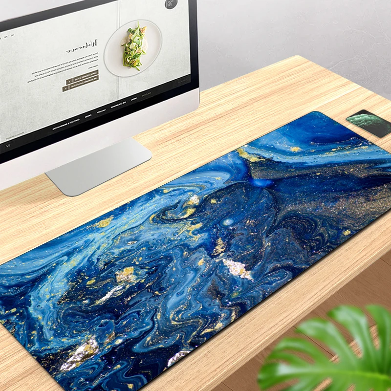 

Natural Rubber With Locking Edge Gaming Mouse Mat Anti Skid Game Pad Office Computer Marble Mouse Pad Best Gift 2021