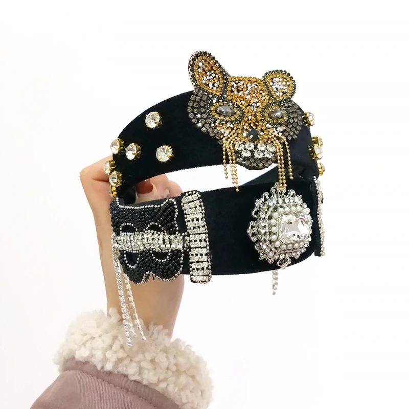 Трендовые повязки для волос с головой тигра женщин и девочек ювелирные украшения