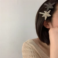 hair clip headdress hair clip korean net red baroque starfish crystal duckbill top clip bangs hairpin female hair accessories