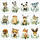 Алмазная живопись Huacan, животные, полная Алмазная вышивка, лиса, кролик, панда, мозаика, домашний декор