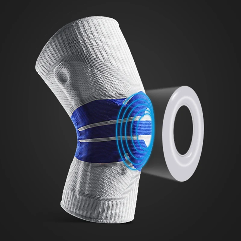 

1pc Knee Patella Protector Silicone Spring Brace Knee Pad Basketball Running Compression Knee Sleeve Support Sports Kneepads