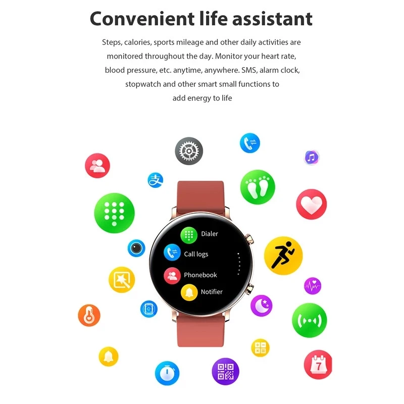 Смарт часы для мужчин и женщин с разрешением 360*360 пульсометром тонометром 1 3