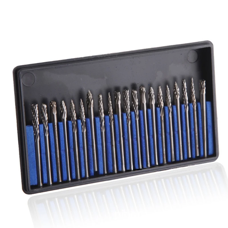 

20Pcs/set Electric Drill Tungsten Steel Grinding Head Tungsten Carbide Burrs Mini Drill Diamond Burs