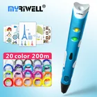 3d-ручка myriwell, 1,75 мм АБСпла-нить, 3d-модель, креативный 3D-принтер, волшебная ручка, лучший подарок для детей, ручка 3 d