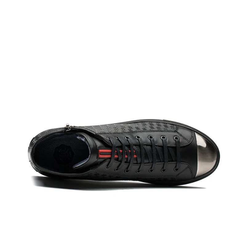 Мужские мотоциклетные ботильоны OPP черная повседневная обувь из натуральной