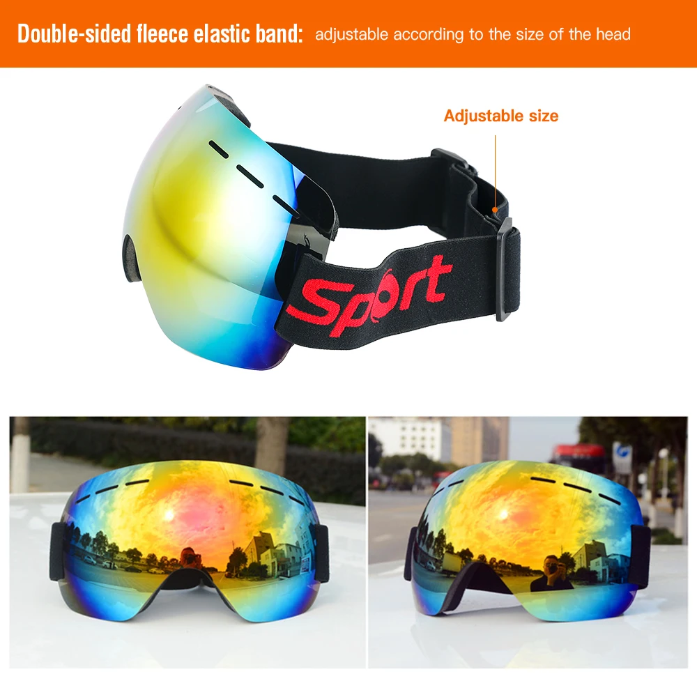 

Winter Snowboard Goggles Anti-fog UV Ski Goggles Skiing Sport Adult Eyewear Men Women Skiing Glasses
