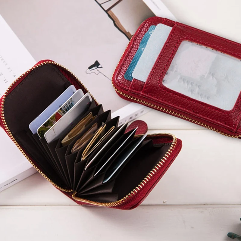 

PU Wallet Ladies Organ Card Bag Multi-Card Position Zipper Coin Purse