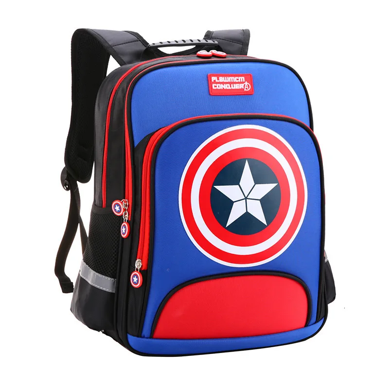 America Captain Children Cartoon printing School Bags For Boys Orthopedic Waterproof Backpacks kids Book bag Satchel Mochila