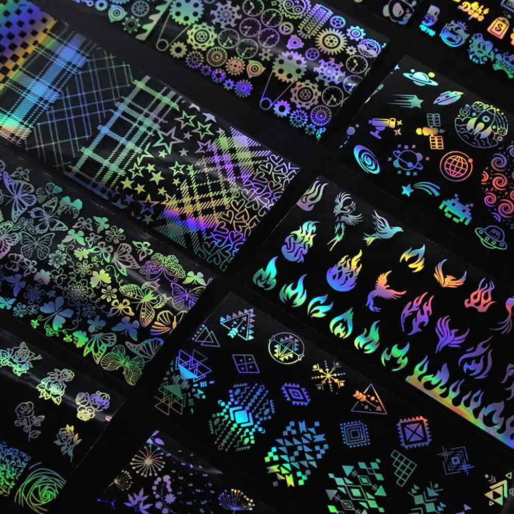 Голографическая фольга для ногтей 4*100 см/рулон Одуванчик панда бамбук