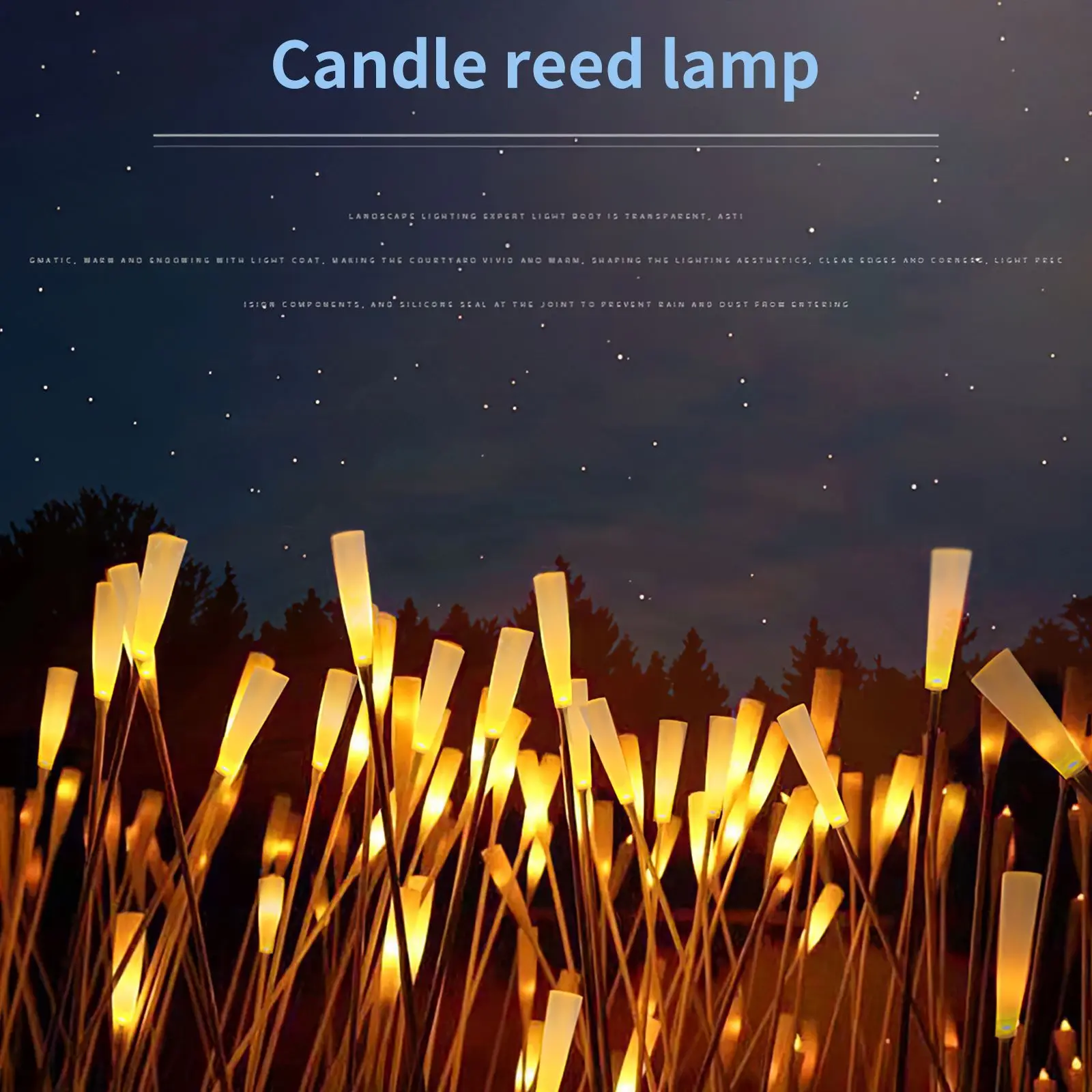 2 шт. солнечной Рид светильник Теплый светодиодный на батарее акриловое волокно