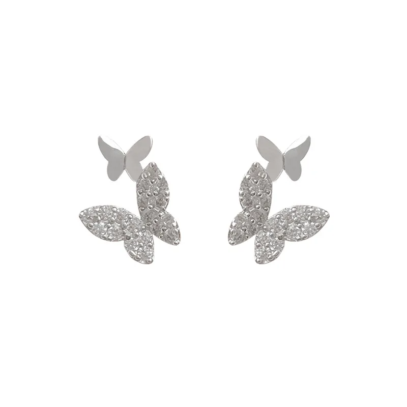 Милые серебряные серьги в виде бабочек из стерлингового серебра 925 пробы с