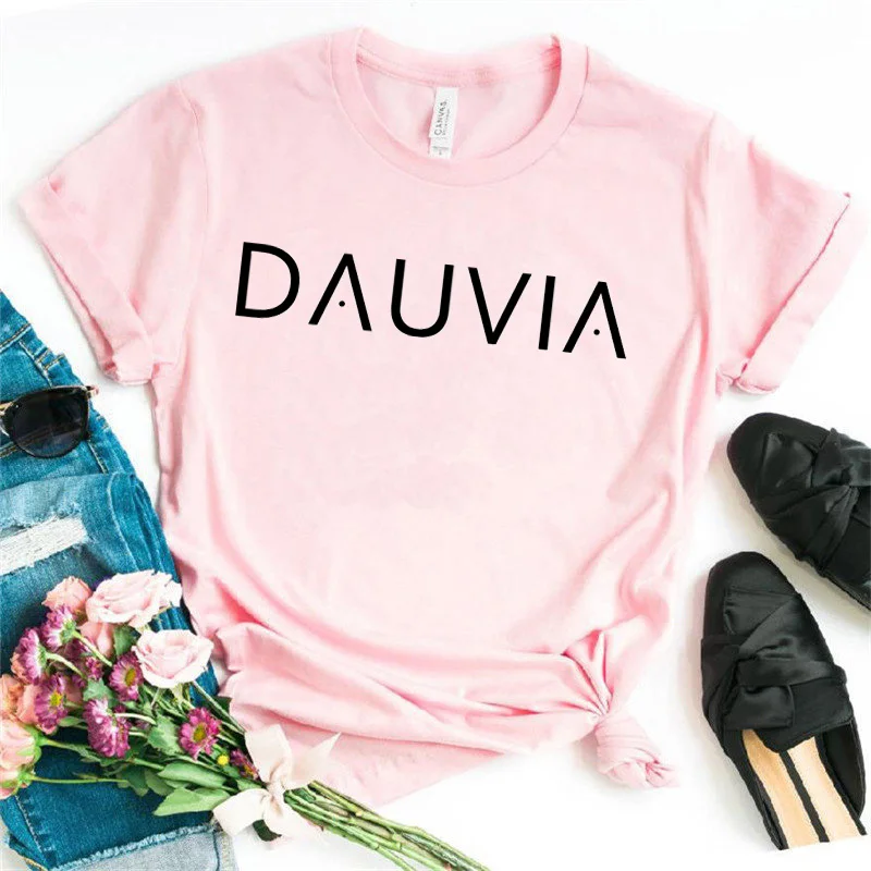 

DAUIA letter print T Shirt Women Shirt femme Girl Tumblr Tees Hipster Cute Holiday Summer Tops