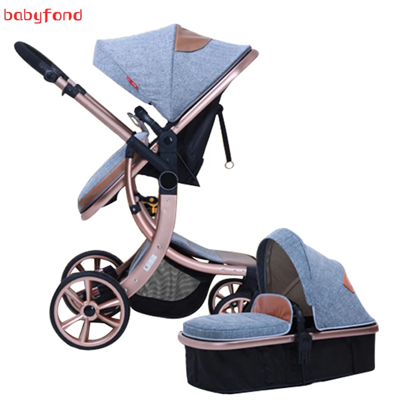 2020Fast ship ! 2 in 1 Strong suspension fashion desgin baby stroller baby car baby stroller shock four trolley X design pram