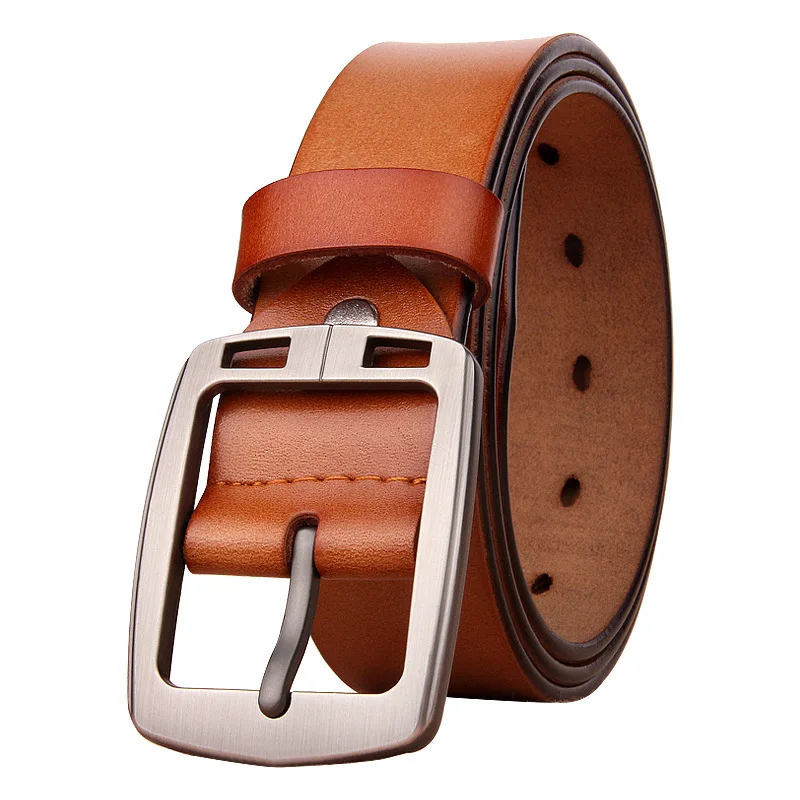 

Men's antique pin buckle belt, leather belt, cattle leather middle-aged and young retro pants belt