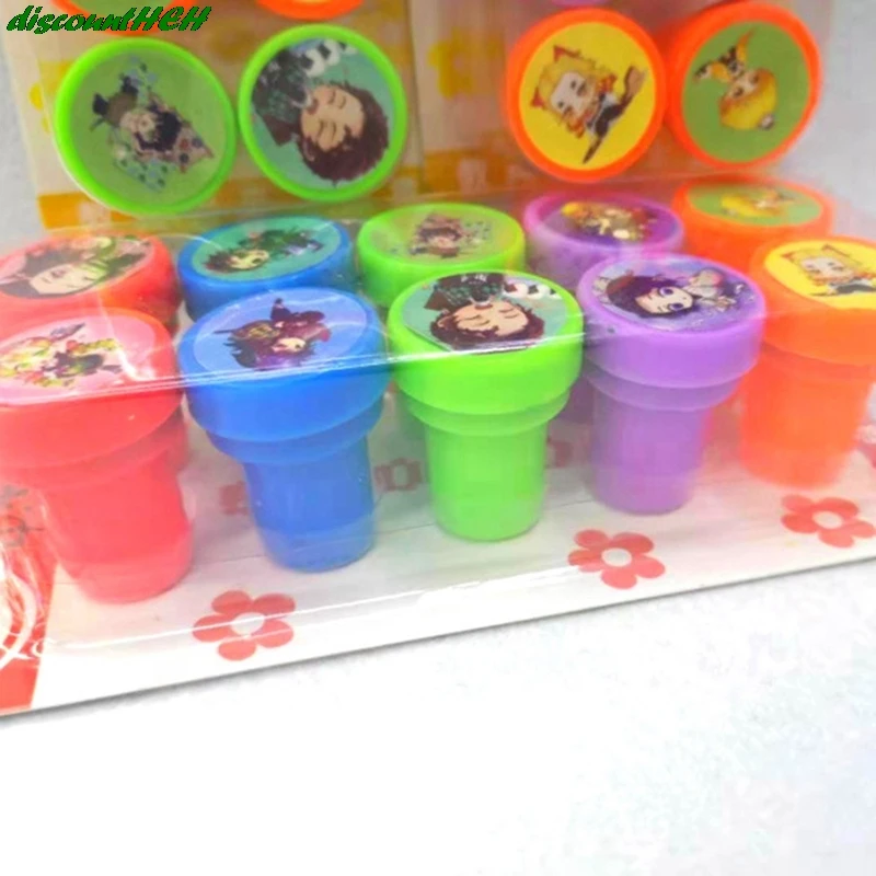 

10Pcs/Set Cute Anime Demon Slayer Kimetsu No Yaiba Children Toy Stamps Cartoon Kids Seal Kids Gift Kamado Tanjirou Kamado Nezuko