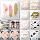 Декоративная подушка, синяя, розовая, золотая, черная, оформление дивана, сиденья, 45*45 см, наволочка Funda Cojin 40812