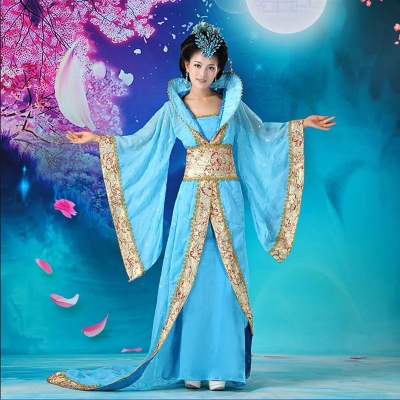 

Роскошный женский костюм для косплея танцевальная одежда сказочная принцесса Тан костюм королевы ханьфу Китайская древняя Одежда популяр...