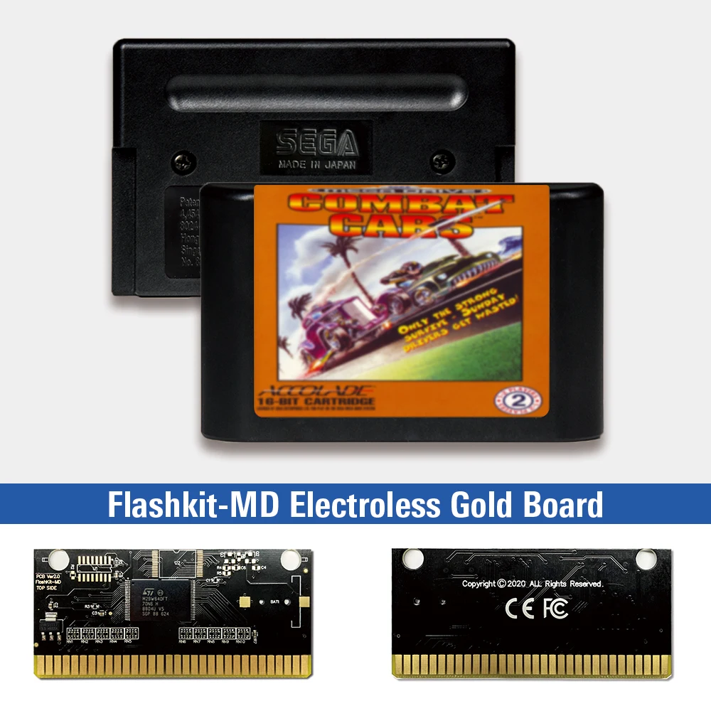 

Боевые автомобили-Европейская марка Flashkit MD Electroless Gold схема на основе печатной платы для игровой консоли Sega Genesis Megadrive