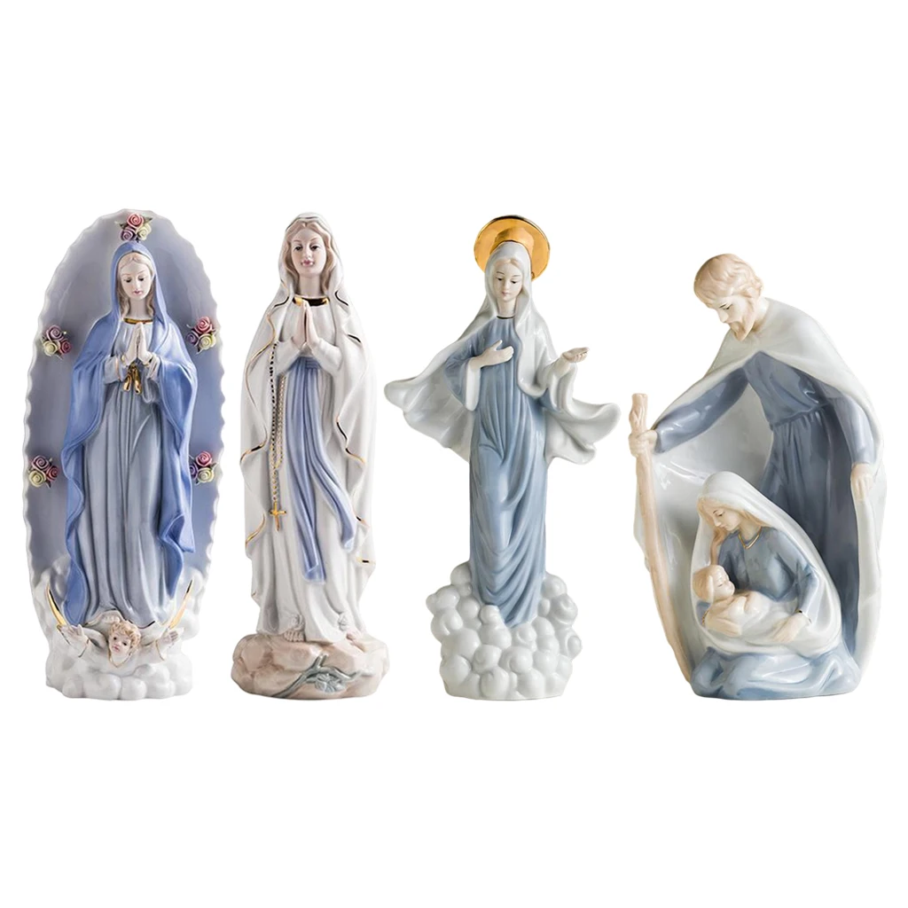 

European Style Ceramics Christianity Jesus, The Virgin Mary Statue Ceramic