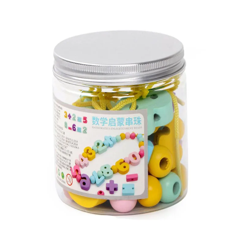 

Montessori Educational Wooden toy 3DDigital Bead Wooden Sensory Mathematics Jigsaw Brain Training Early Intellectual Learning