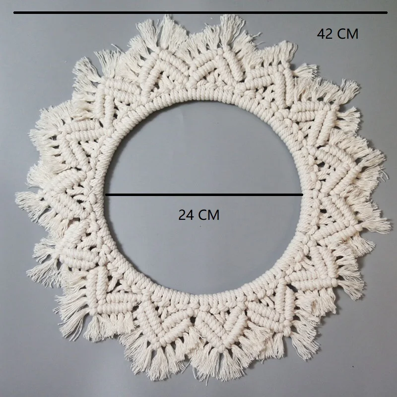 Богемный настенный подвесной гобелен зеркало макраме ручной работы хлопковая