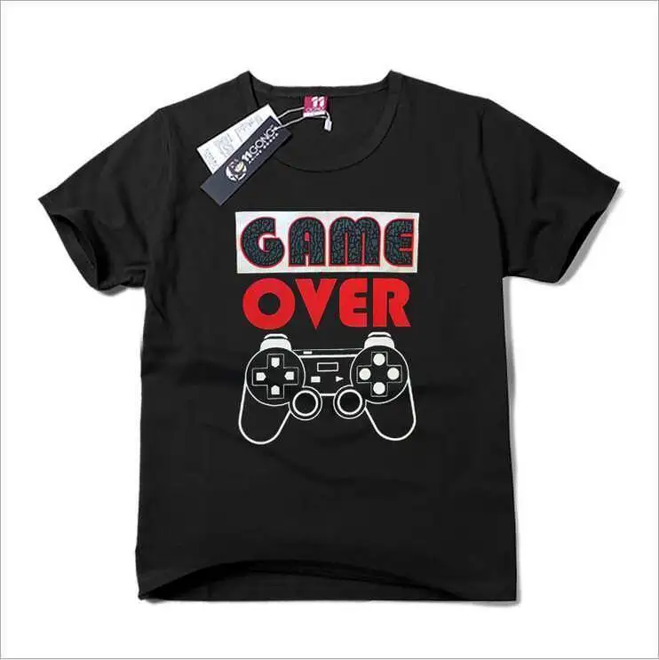

T-Shirt 2019 Fashion Men Classic Tops Tee Shirts Fashion Men Boy Game Over Printing Casual Tops