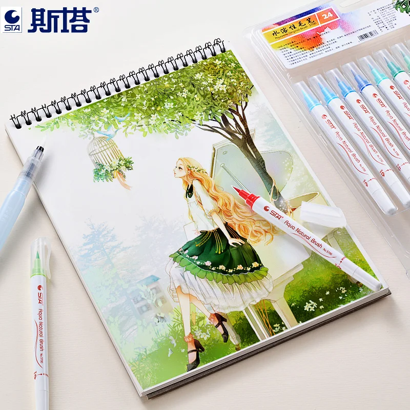 

12/24/36 Watercolor Brush Markers Pen,Water Based Drawing Marker Brushes Soft Flexible Tip for Calligraphy Coloring ,Manga,Comic