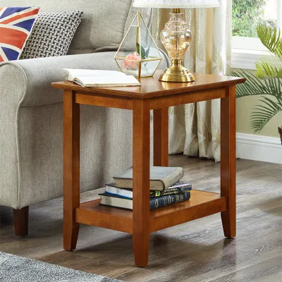 Modern rectangular corner living room solid wood small table simple American sofa side coffee telephone |