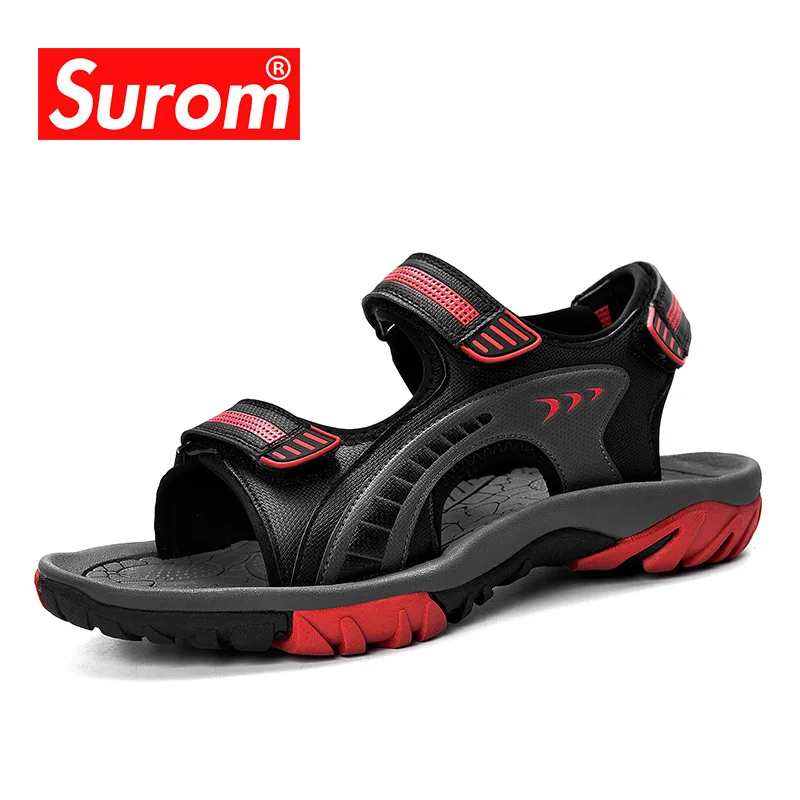 Мужские сандалии SUROM черные Нескользящие на лето 2019|Сандалии| |
