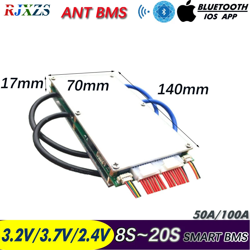 8S до 20S 50A/100A пик 80A/300A Новый DIY LiFePO4 LTO литий ионный Smart Ant BMS с программным