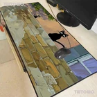Большой коврик для мыши с изображением кошки, стоя на стене, геймерский компьютерный скоростной коврик для мыши с фиксируемой кромкой, коврик для клавиатуры, противоскользящий натуральный