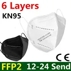10-50 шт в наборе, 6 слоев FFP2 фильтр для лица Уход за кожей лица маски KN95 маска fp2 безопасный ушной KN95 рта крышки Защитная маска ffp2mask kn95mask