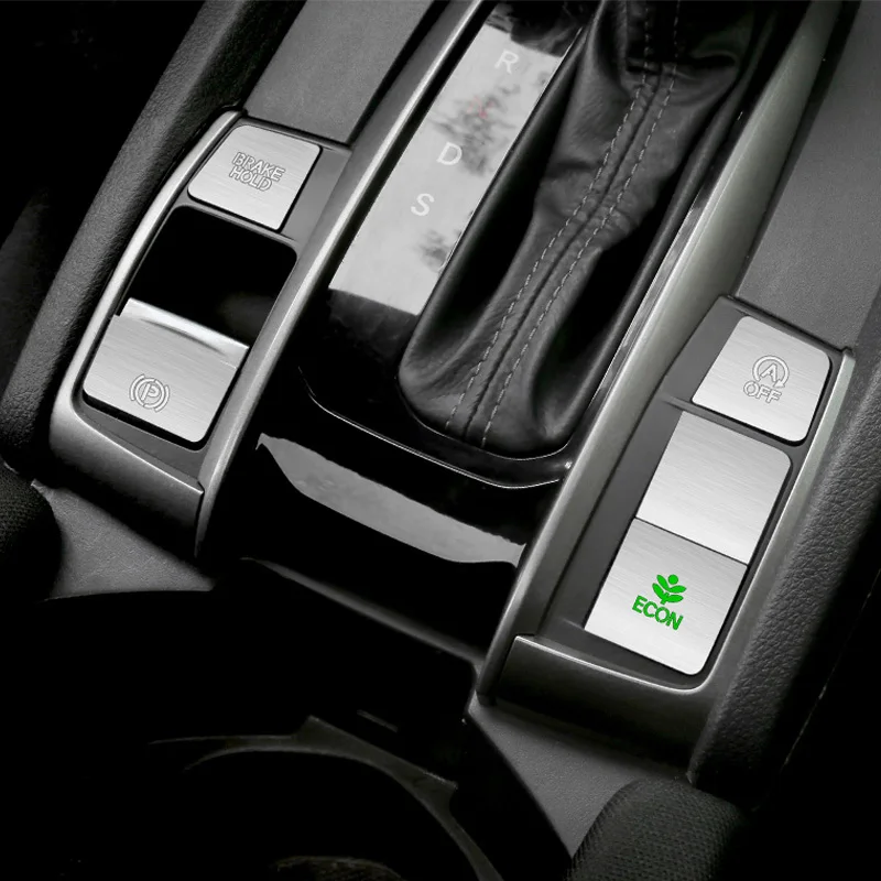 

Car Handbrake Patch Sequins Park Botton Start / Stop Button Stickers Cover for Honda Civic 10th 2016 2017 2018 2019 2020 2021