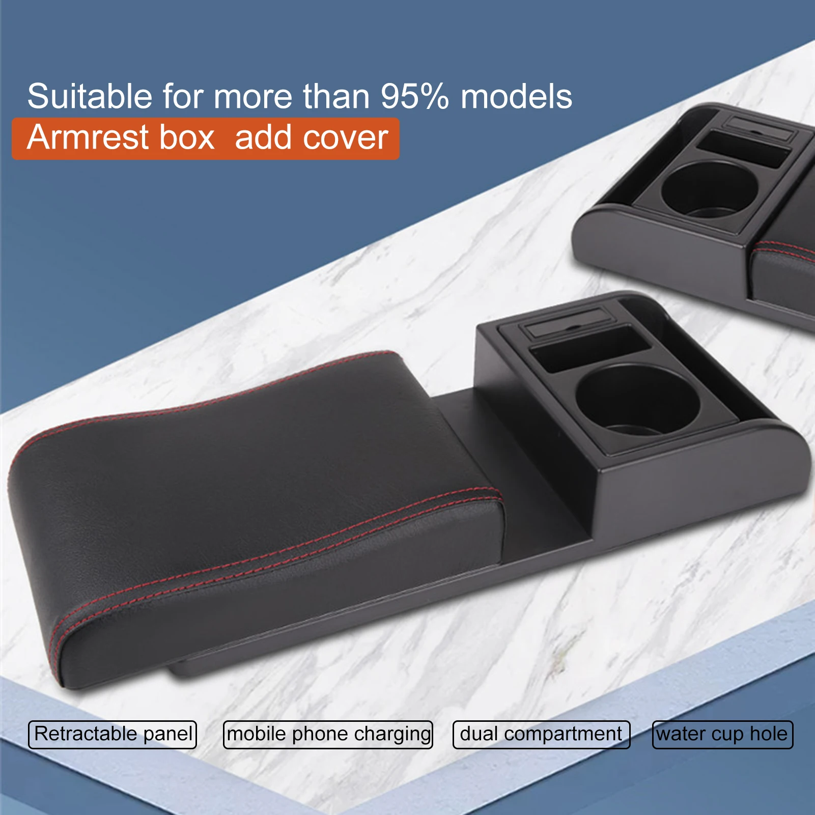 

Аксессуары для салона автомобиля, многофункциональный органайзер для центральной консоли, быстрая зарядка, автомобильный подлокотник, уси...