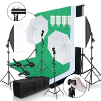 photo studio lighting kit 2x3m background frame with 3pcs backdrop photography light softbox reflect umbrella tripod stand