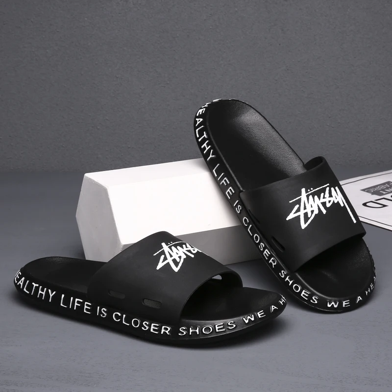 

Fashion Indoor Slippers Designer Wear-resistant Sandals Soft Flip Flop Shoes For Men Men's Summer High Quality Sandy Beach Flat