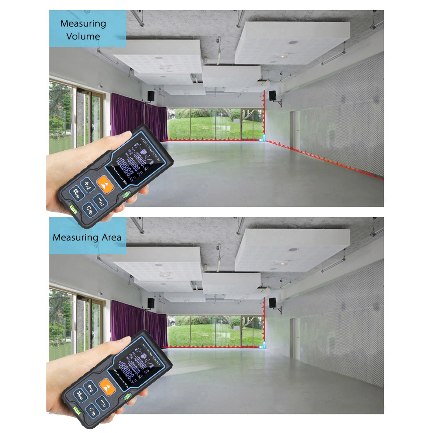 Ручной лазерный дальномер строительная цифровая измерительная лента|Лазерные