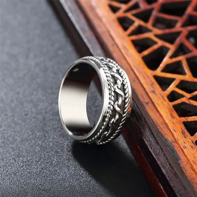 

Stainless Steel Chain Ring Vintage Hammer Retro Punk Classic Ring Male Finger Love Jewelry for Man Gift Wholesale OSR894