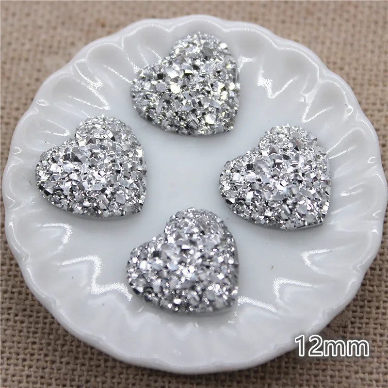 100 шт. блестящие серебряные круглые/морские звезды/Сердце/цветок/корона/вишня из